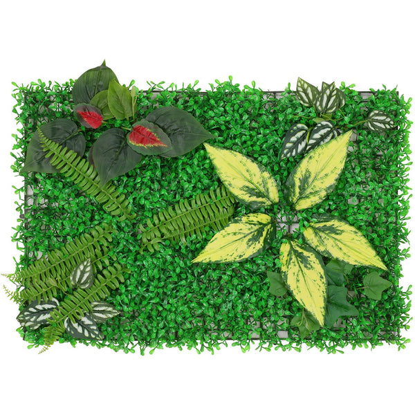Artificial Flower Panel - Green Grass with Faded Leaves
