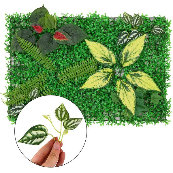 Artificial Flower Panel - Green Grass with Faded Leaves