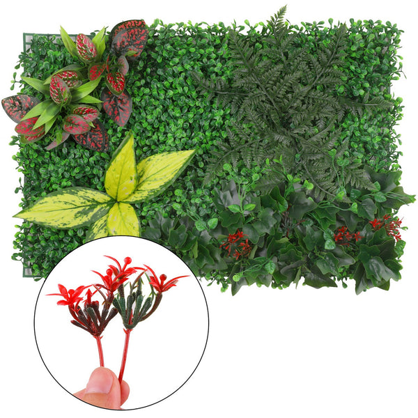 Artificial Flower Panel - Green Grass with Flower & Leaves