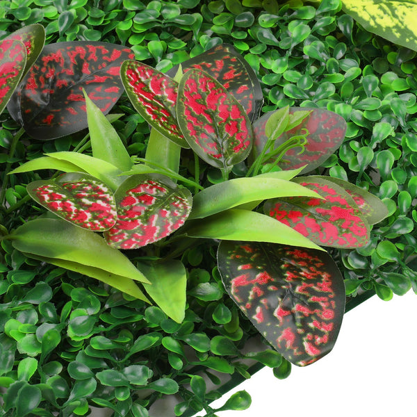 Artificial Flower Panel - Green Grass with Flower & Leaves