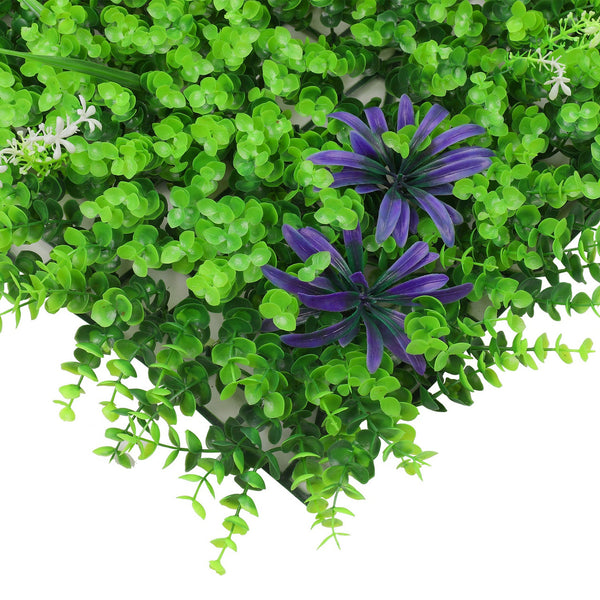 Artificial Flower Panel - Green Grass with Leaf & Flower Design