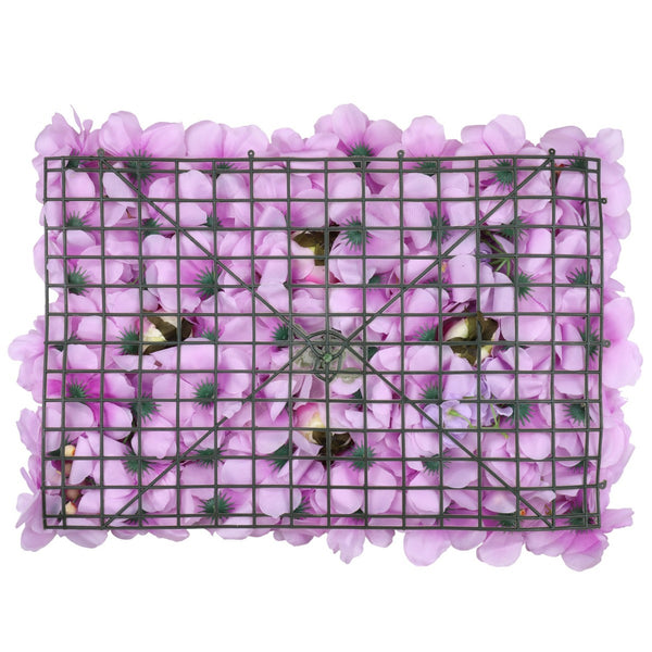 Hydrangea Artificial Flower Wall Panel 60cm x 40cm - Lavender & Light Yellow with Berries
