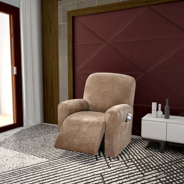 Soft and Thick Velvet Couch Cover Recliner 1 Cushion High Elastic Sofa Cover for Living Room Furniture Cover - kuogo