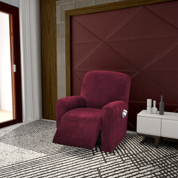 Soft and Thick Velvet Couch Cover Recliner 1 Cushion High Elastic Sofa Cover for Living Room Furniture Cover - kuogo