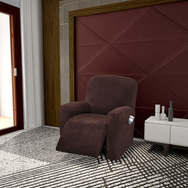 Soft and Thick Velvet Couch Cover Recliner 1 Cushion High Elastic Sofa Cover for Living Room Furniture Cover - kuogo