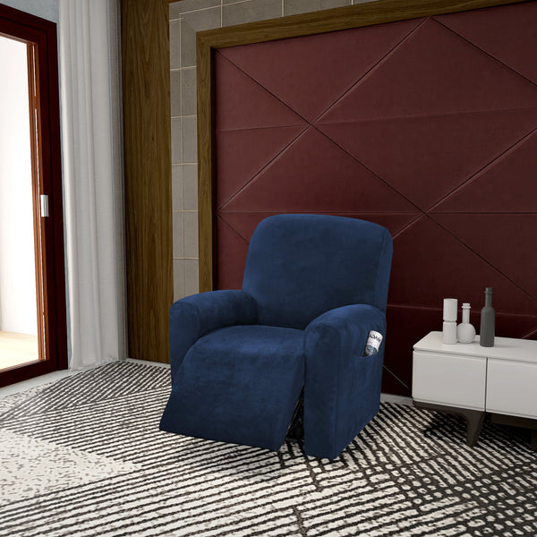 Soft and Thick Velvet Couch Cover Recliner 1 Cushion High Elastic Sofa Cover for Living Room Furniture Cover - kuogo