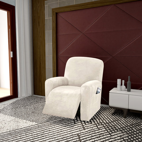 Soft and Thick Velvet Couch Cover Recliner 1 Cushion High Elastic Sofa Cover for Living Room Furniture Cover - kuogo