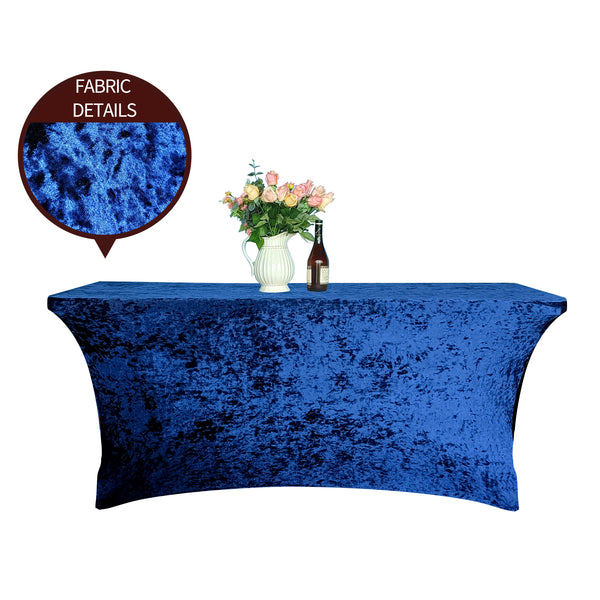 6FT Rectangular Crushed Velvet Table Cover