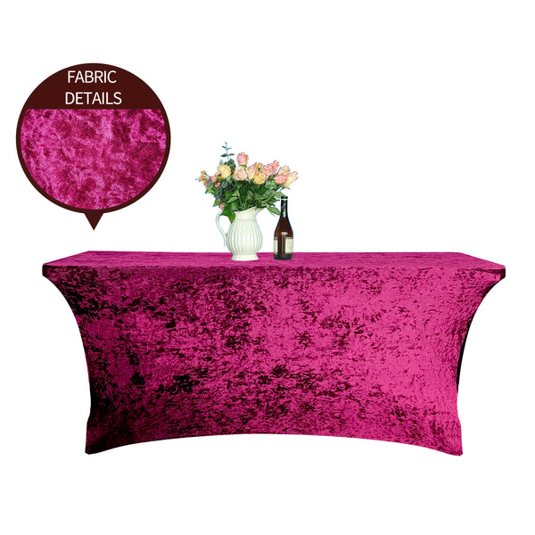 6FT Rectangular Crushed Velvet Table Cover
