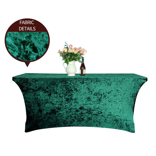 6FT Rectangular Crushed Velvet Table Cover