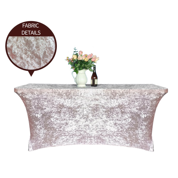 6FT Rectangular Crushed Velvet Table Cover