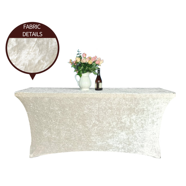 6FT Rectangular Crushed Velvet Table Cover