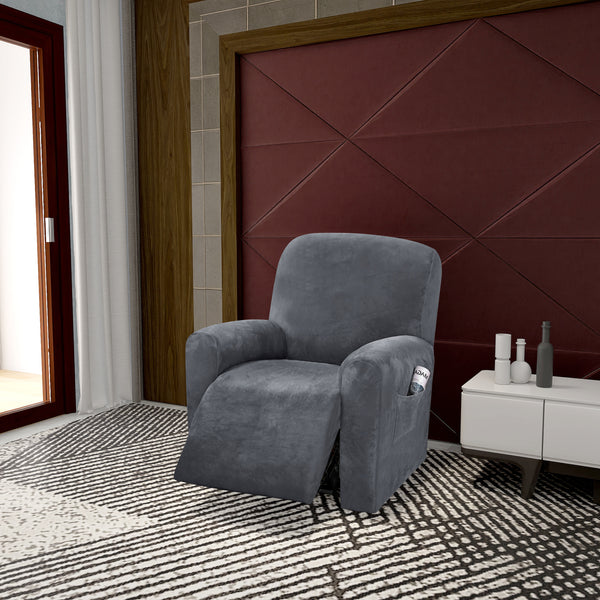 Soft and Thick Velvet Couch Cover Recliner 1 Cushion High Elastic Sofa Cover for Living Room Furniture Cover - kuogo