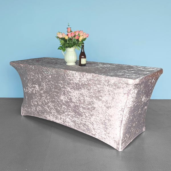 6FT Rectangular Crushed Velvet Table Cover