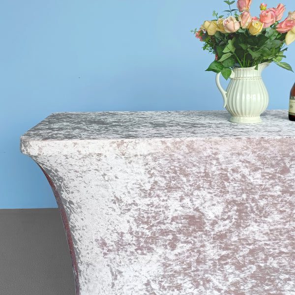 6FT Rectangular Crushed Velvet Table Cover