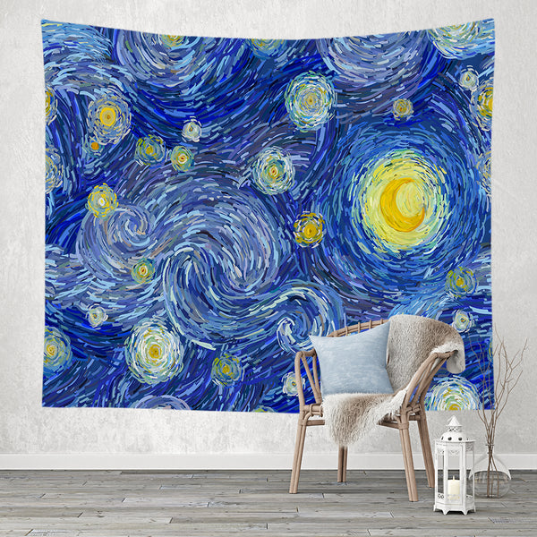 Oil Painting Art works Print Hanging Cloth Wall Tapestries Home Decoration Background