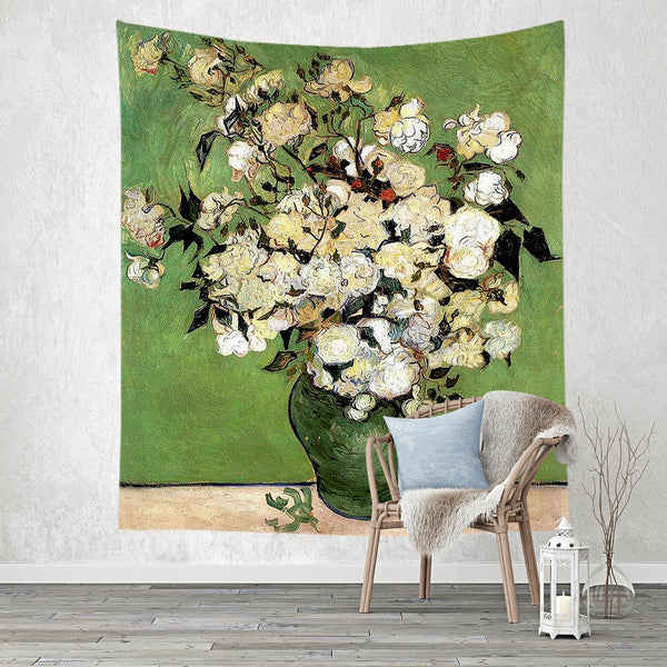 Oil Painting Art works Print Hanging Cloth Wall Tapestries Home Decoration Background