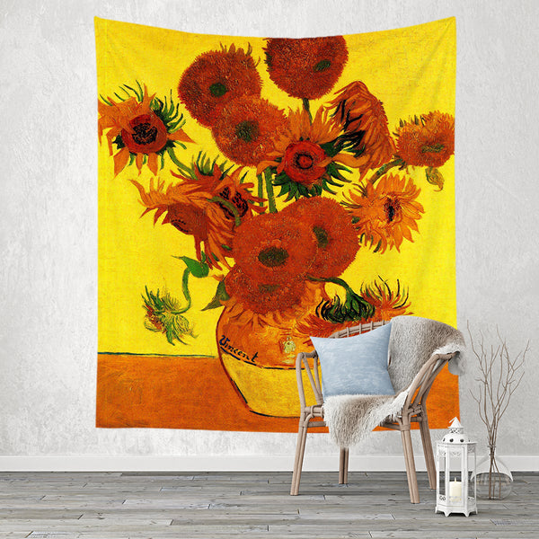 Oil Painting Art works Print Hanging Cloth Wall Tapestries Home Decoration Background