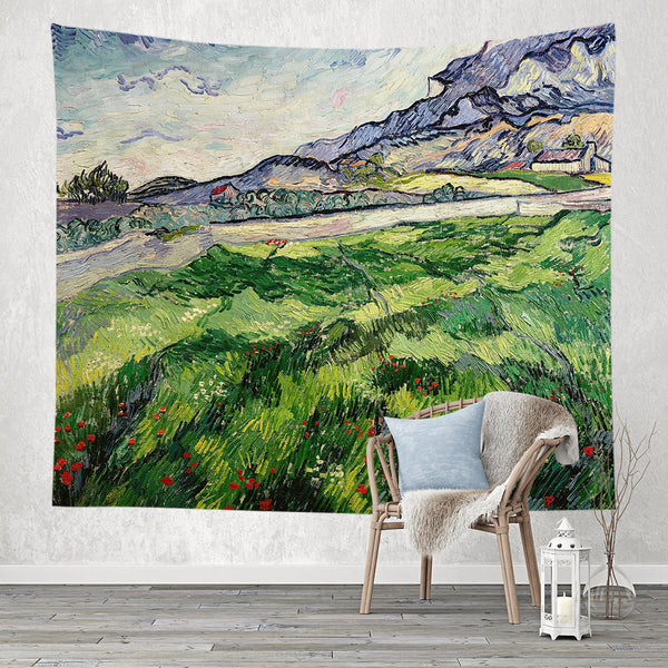 Oil Painting Art works Print Hanging Cloth Wall Tapestries Home Decoration Background