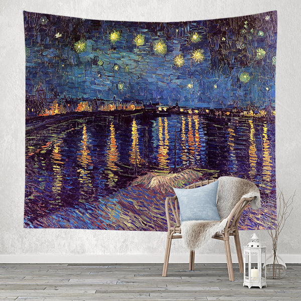 Oil Painting Art works Print Hanging Cloth Wall Tapestries Home Decoration Background
