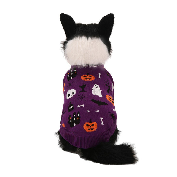 Halloween Pet Clothes Purple Sweater