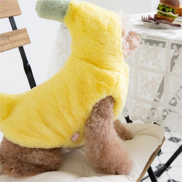 Halloween Pet Clothes Plush Banana Costume