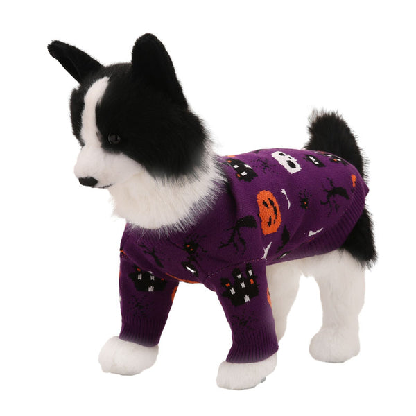 Halloween Pet Clothes Purple Sweater