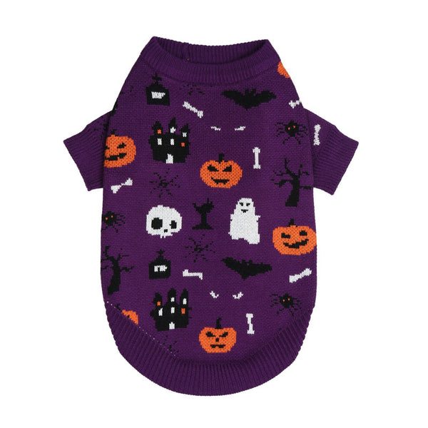 Halloween Pet Clothes Purple Sweater