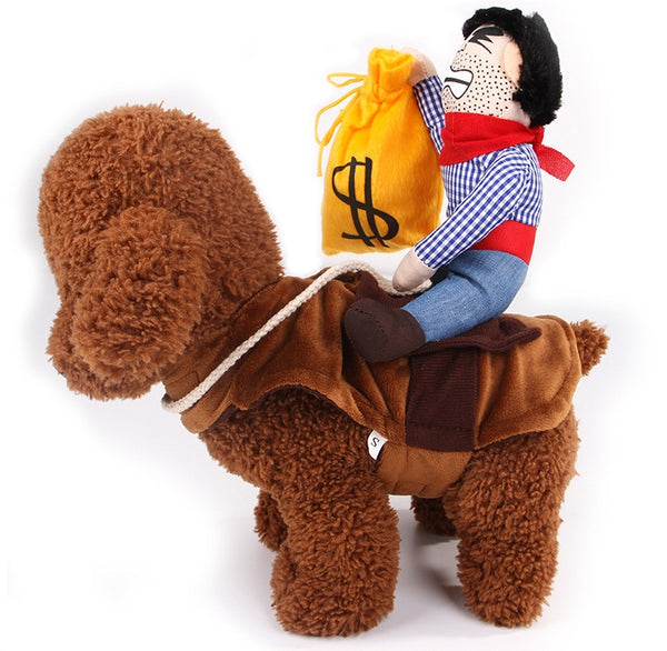 Funny Pet Clothes Cowboy Rider Dog Costume