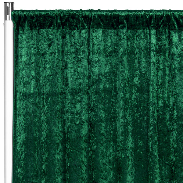 Velvet 10ft H x 52" W Drape/Backdrop Curtain Panel - Emerald Green