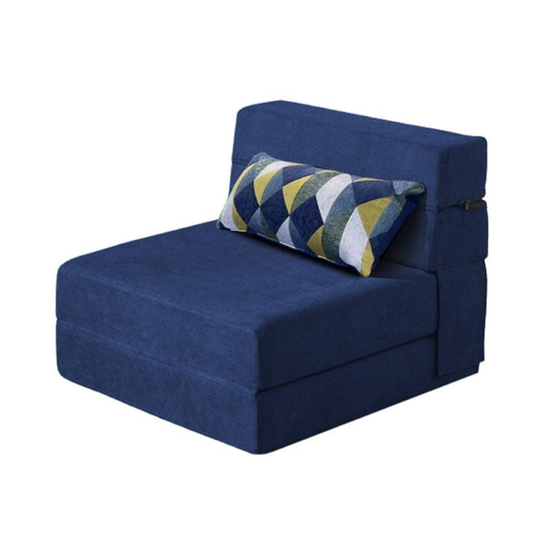 Design Modern Dark Blue Fabric Compression Compressed Sofa Couch Living Room Sofas Foldable Modular Sofa