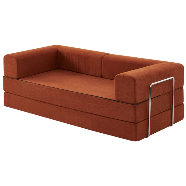 Modern Orange Velvet Fabric Small Space Home Living Room Furniture Sectional Vacuum Packing Compress Sofa Set for Apartment