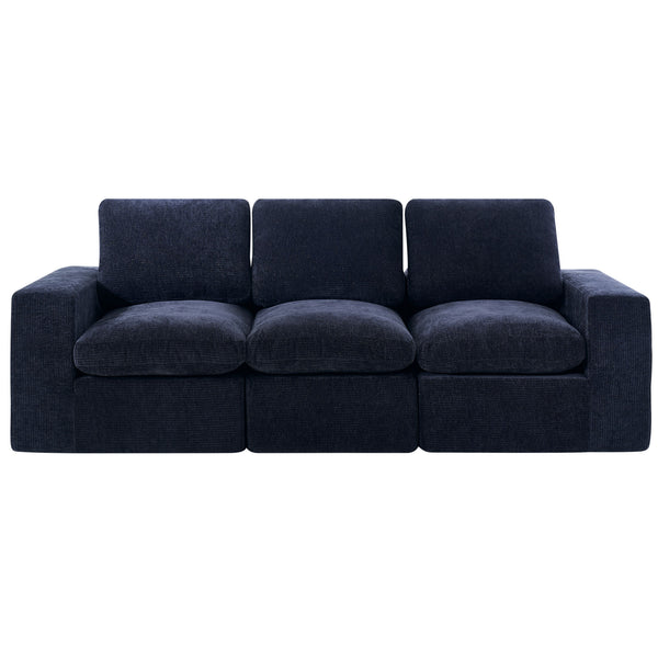 Modern Three-Seater Fabric Modular Sectional Sofa Set Vacuum Sealed Compression for Living Room Apartment Villa School Furniture