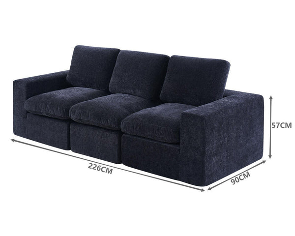 Modern Three-Seater Fabric Modular Sectional Sofa Set Vacuum Sealed Compression for Living Room Apartment Villa School Furniture