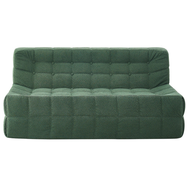 Modern Green Fabric 2-Seater Small Sofa Set Living Room Furniture for School with Vacuum Compression for Villa and Workshop