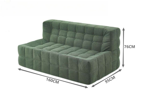 Modern Green Fabric 2-Seater Small Sofa Set Living Room Furniture for School with Vacuum Compression for Villa and Workshop