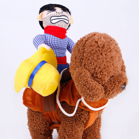 Funny Pet Clothes Cowboy Rider Dog Costume