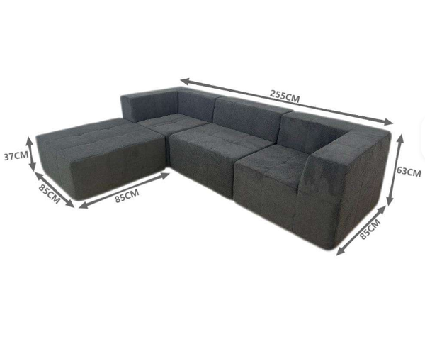 Modern High Quality 3-Seater Fabric Sectional Couch Vacuum-Sealed Foam Compressed Living Room Sofa High Quality Modern Furniture