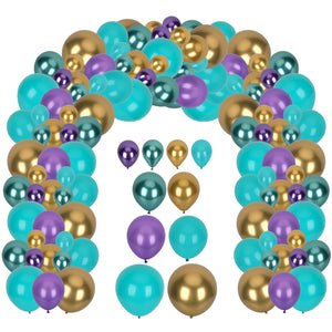 173pc Balloon Arch Kit - Purple, Tiffany Blue And Gold