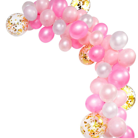 5m Latex Balloon Arch Kit - Baby Pink, Hot Pink, White, 163pcs