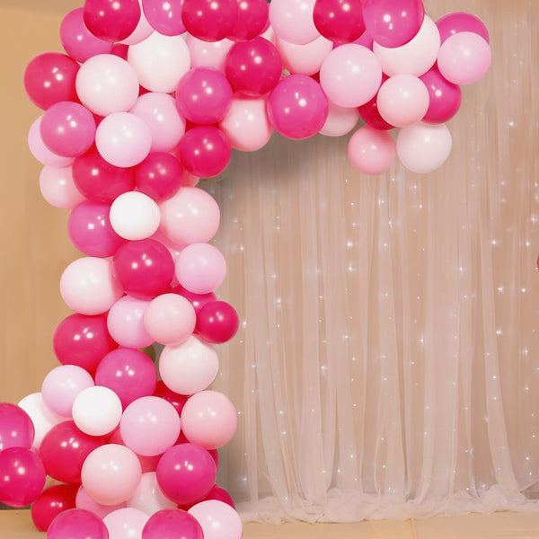 5m Latex Balloon Arch Kit - Rose Pink, Red, Orange, 90pcs