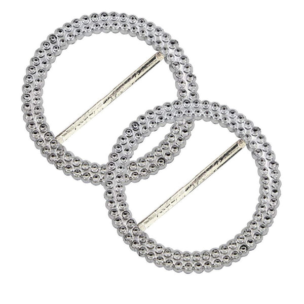 50mm Round Diamante Buckle For Chair Bands - 5pcs