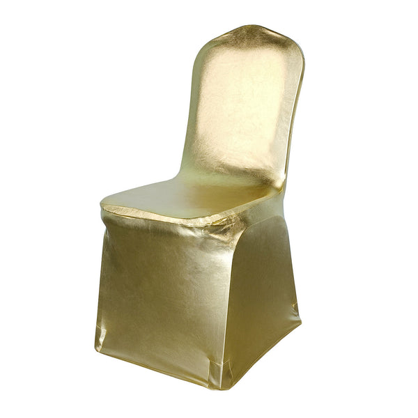 Spandex Chair Cover - Shiny Gold