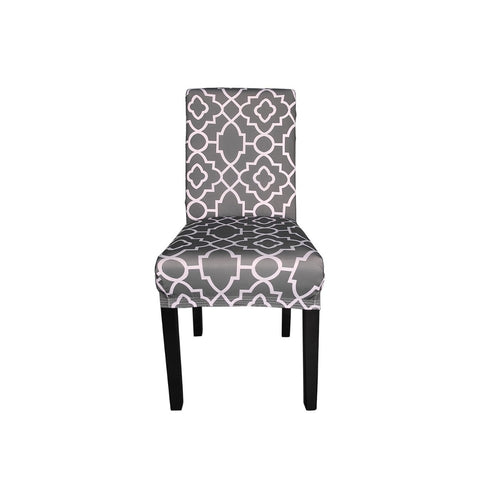 Short Spandex Geometric Patterned Printed Chair Cover(Design 12)