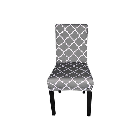 Short Spandex Geometric Patterned Printed Chair Cover(Design 11)