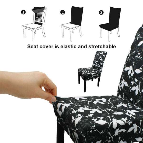 Short Spandex Floral Printed Chair Cover(Design 3)