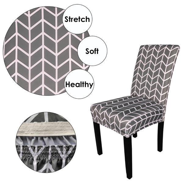 Short Spandex Geometric Patterned Printed Chair Cover(Design 13)