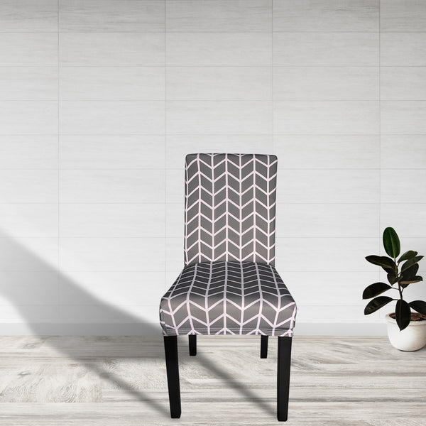 Short Spandex Geometric Patterned Printed Chair Cover(Design 13)