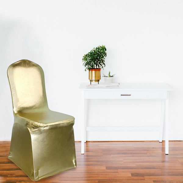 Spandex Chair Cover - Shiny Gold