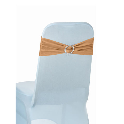 Spandex Chair Band With Round Diamante Buckle